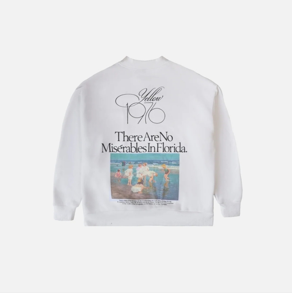 'There Are No Miserables In Florida' White Graphic Sweatshirt (The Yellow Label)